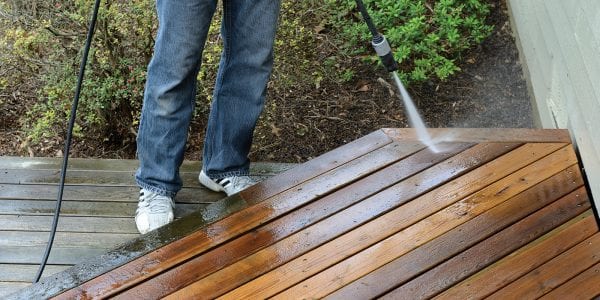 guy cleaning deck