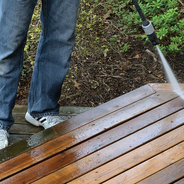 guy cleaning deck