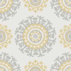 grey & yellow suzani swatch