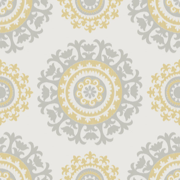 grey & yellow suzani swatch