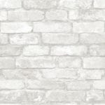 grey & white brick wallpaper swatch