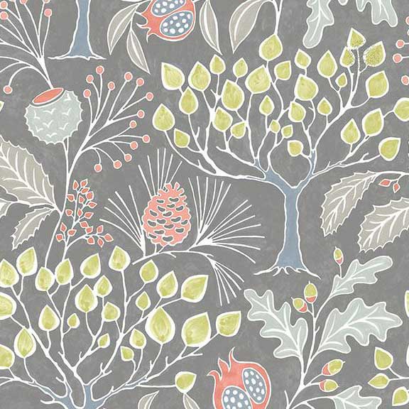 groovy garden gray wallpaper sample