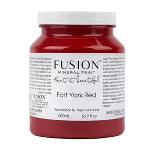 jar of fusion chalk paint fort york red