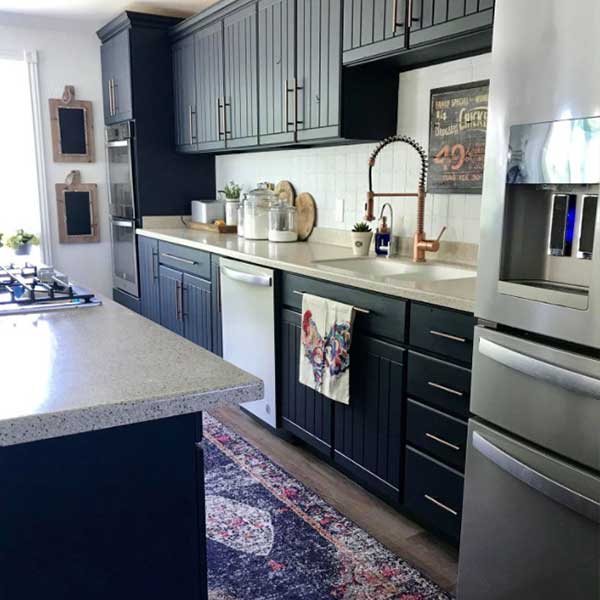 kitchen with cabinets painted in ash fusion paint
