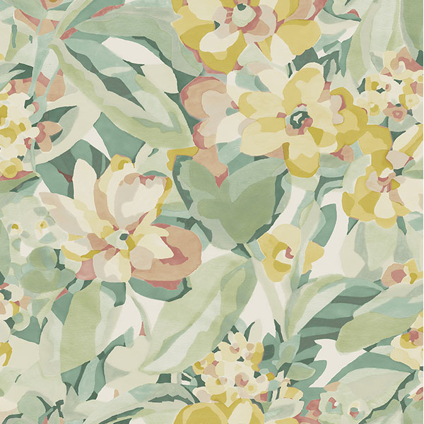 yellow belles fleurs wallpaper swatch